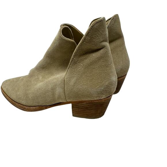 Free‎ People Charm Double V Ankle Boots Camel Suede Size Beige 37.5 US 7 - Picture 8 of 12